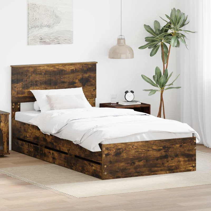 Lovos rėmas Rūkyta ąžuolas 100 x 200 cm Inžinerinė mediena
