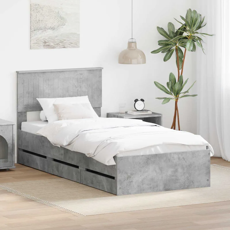 Lovos rėmas Betono pilka 90 x 190 cm Inžinerinė mediena