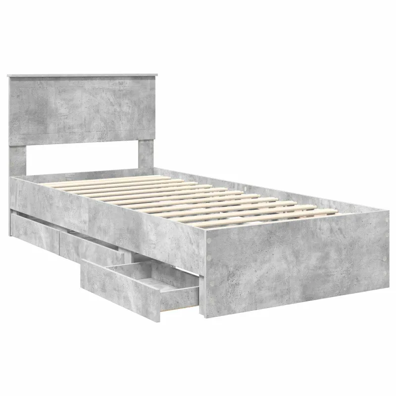 Lovos rėmas Betono pilka 90 x 190 cm Inžinerinė mediena