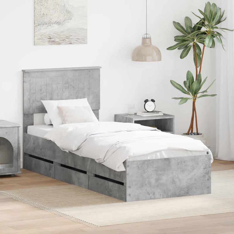Lovos rėmas Betono pilka 75 x 190 cm Inžinerinė mediena