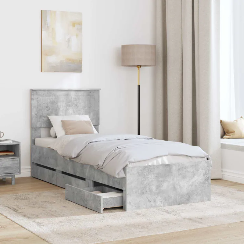 Lovos rėmas Betono pilka 75 x 190 cm Inžinerinė mediena