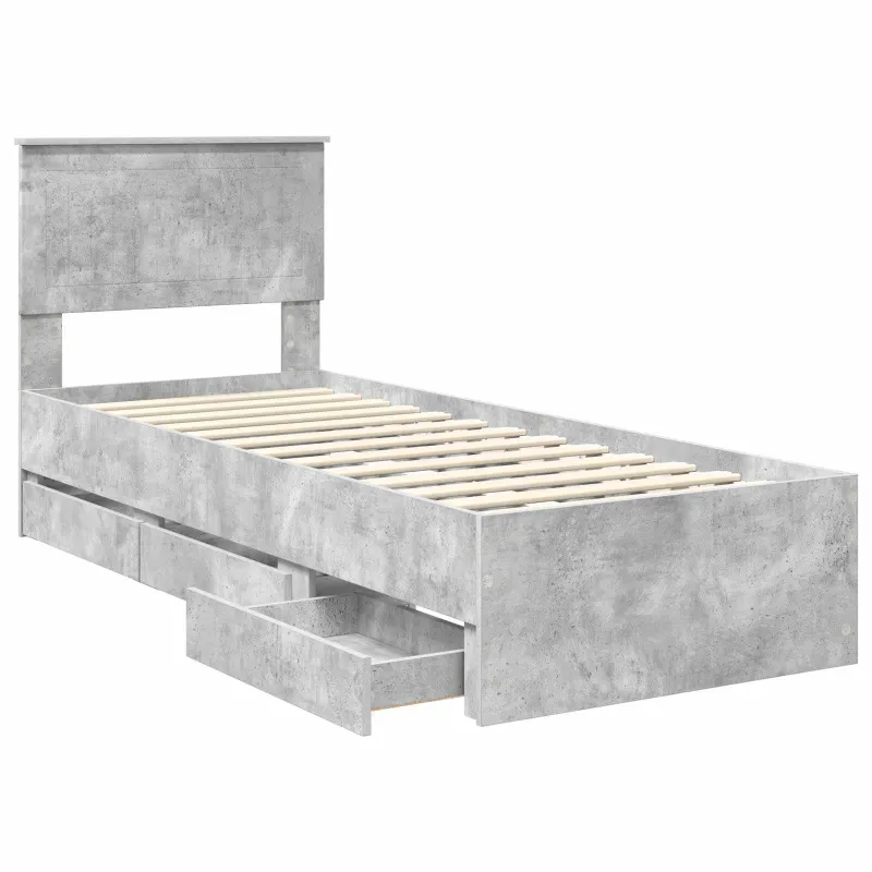 Lovos rėmas Betono pilka 75 x 190 cm Inžinerinė mediena