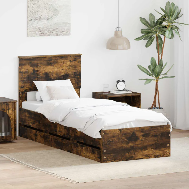 Lovos rėmas Rūkyta ąžuolas 75 x 190 cm Inžinerinė mediena