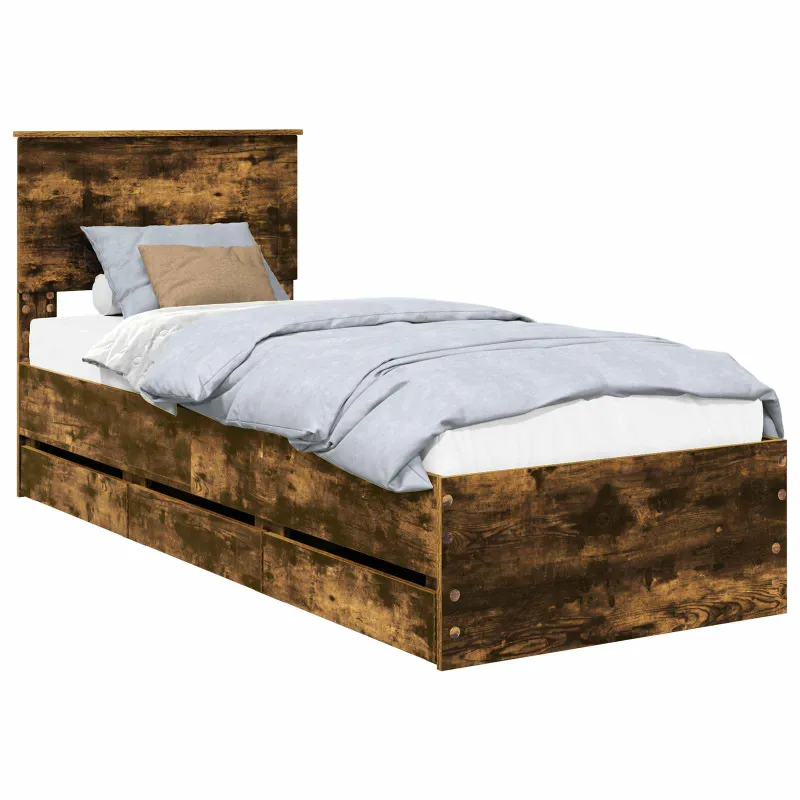Lovos rėmas Rūkyta ąžuolas 75 x 190 cm Inžinerinė mediena