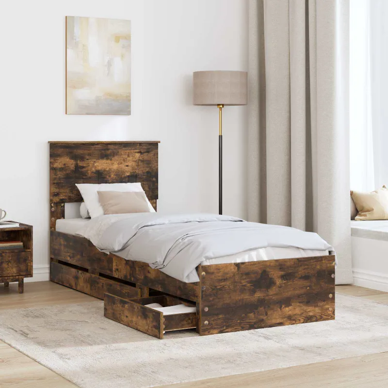 Lovos rėmas Rūkyta ąžuolas 75 x 190 cm Inžinerinė mediena