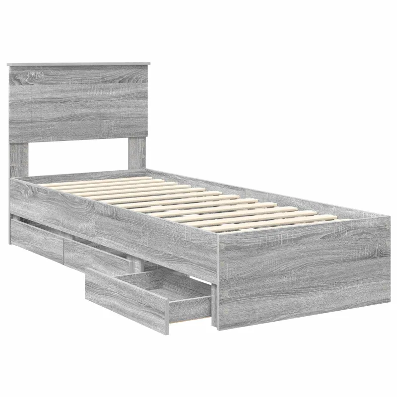 Lovos rėmas Pilkas Sonoma 75 x 190 cm Inžinerinė mediena