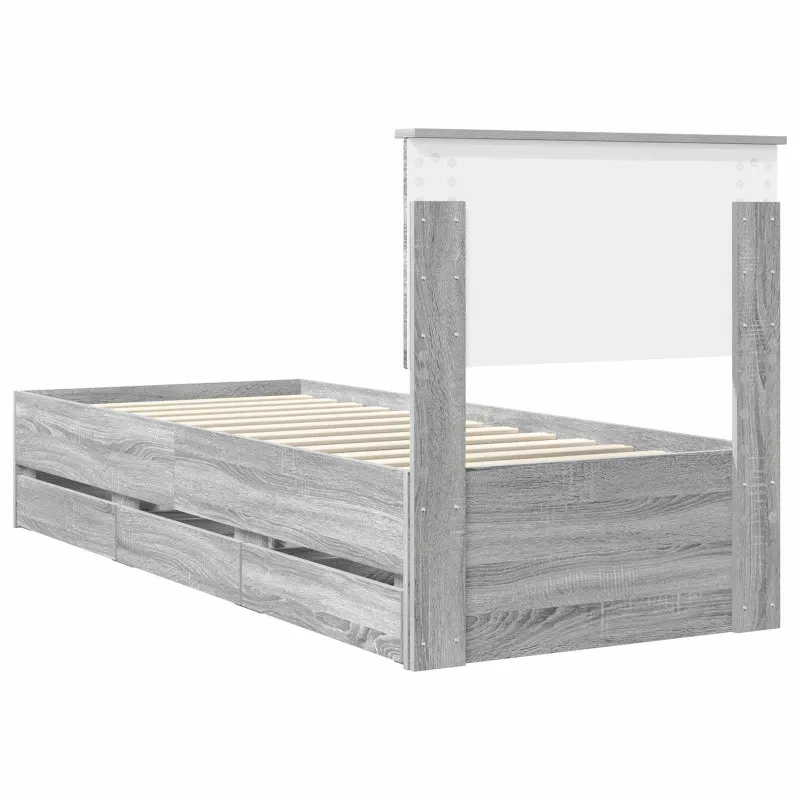 Lovos rėmas Pilkas Sonoma 75 x 190 cm Inžinerinė mediena