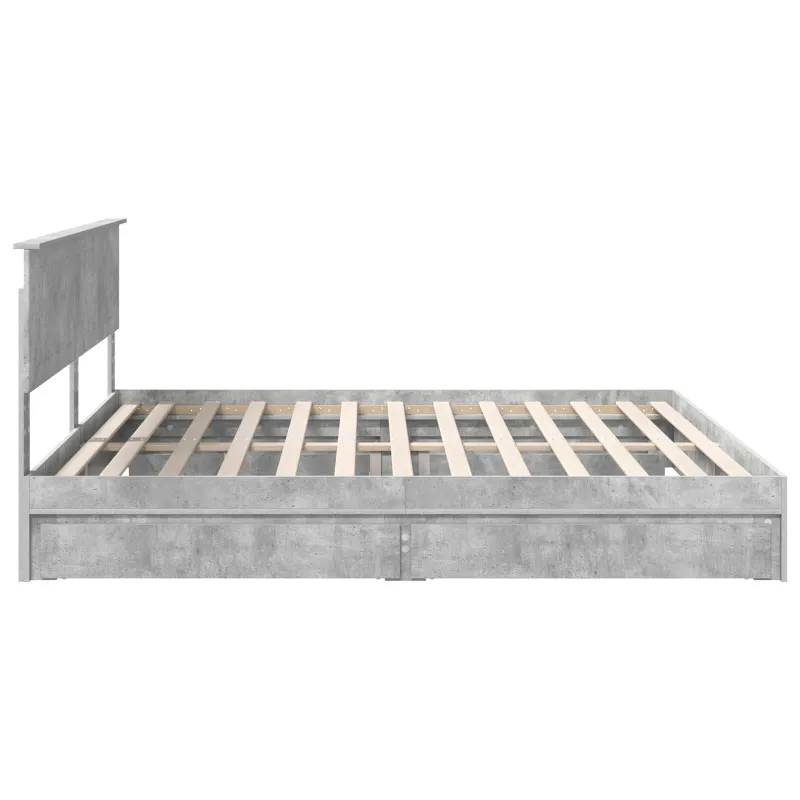 Saugos lova Betono pilka 200 x 200 cm Apdirbta mediena
