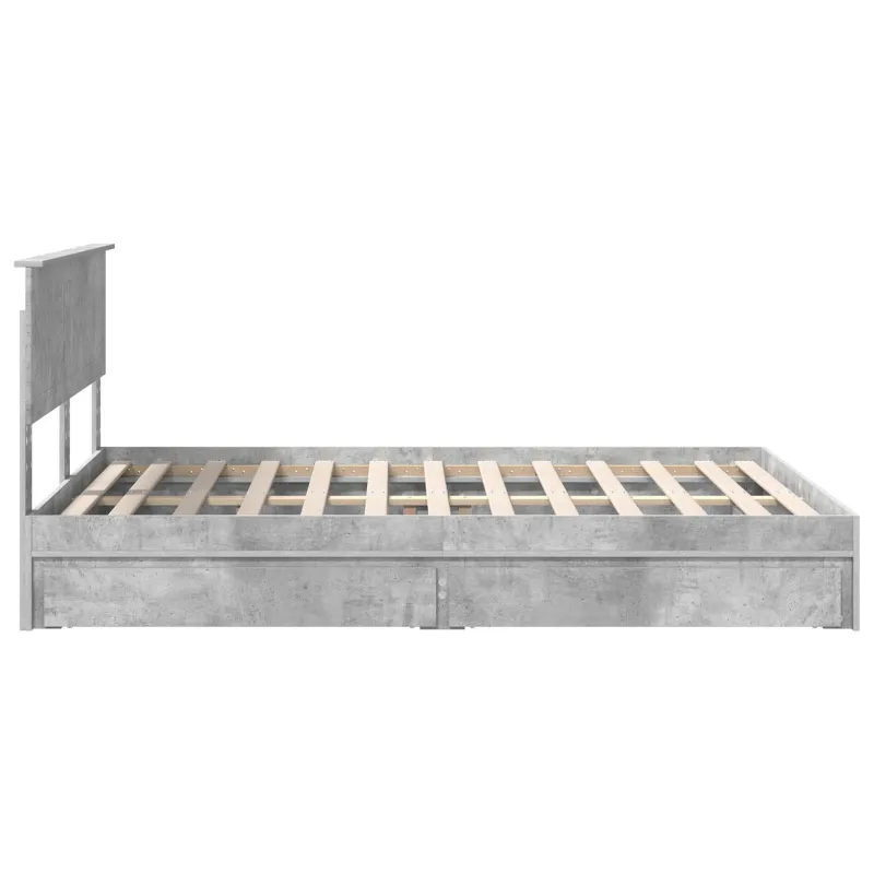 Saugos lova Betono pilka 135 x 190 cm Apdirbta mediena