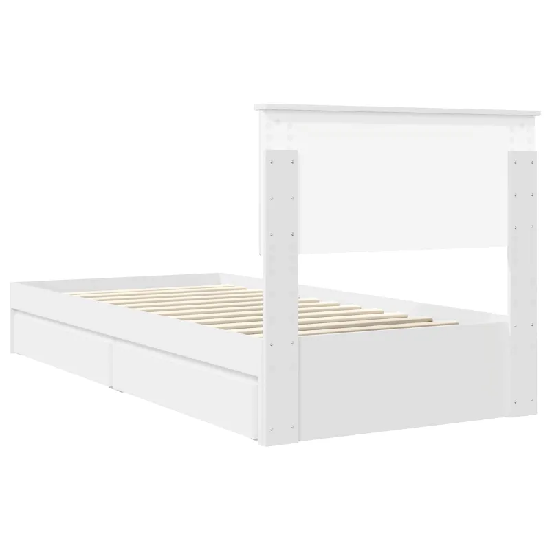 Saugos lova su galvūgalio Balta 90 x 200 cm Apdirbta mediena