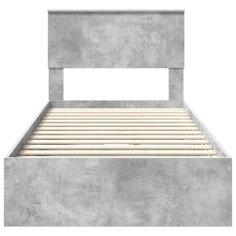Saugos lova Betono pilka 90 x 190 cm Apdirbta mediena