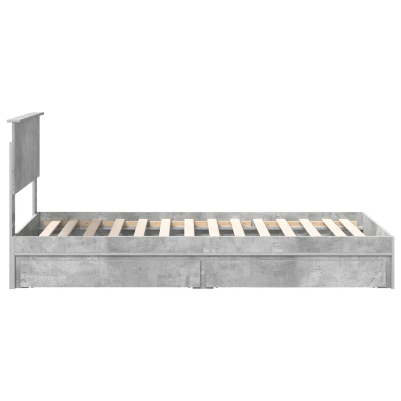 Saugos lova Betono pilka 90 x 190 cm Apdirbta mediena