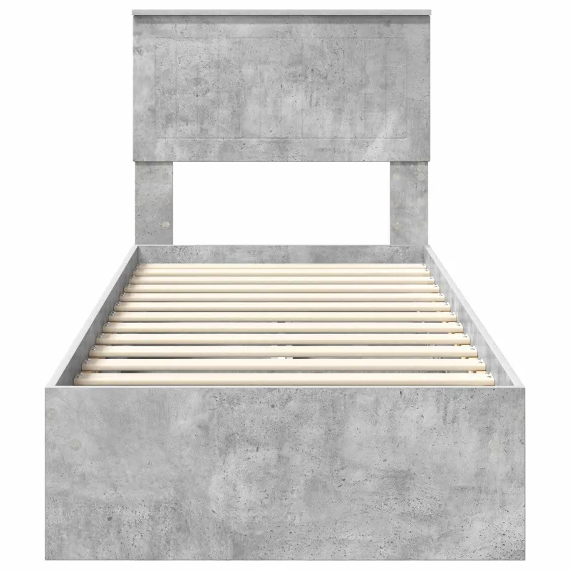 Saugos lova Betono pilka 75 x 190 cm Apdirbta mediena
