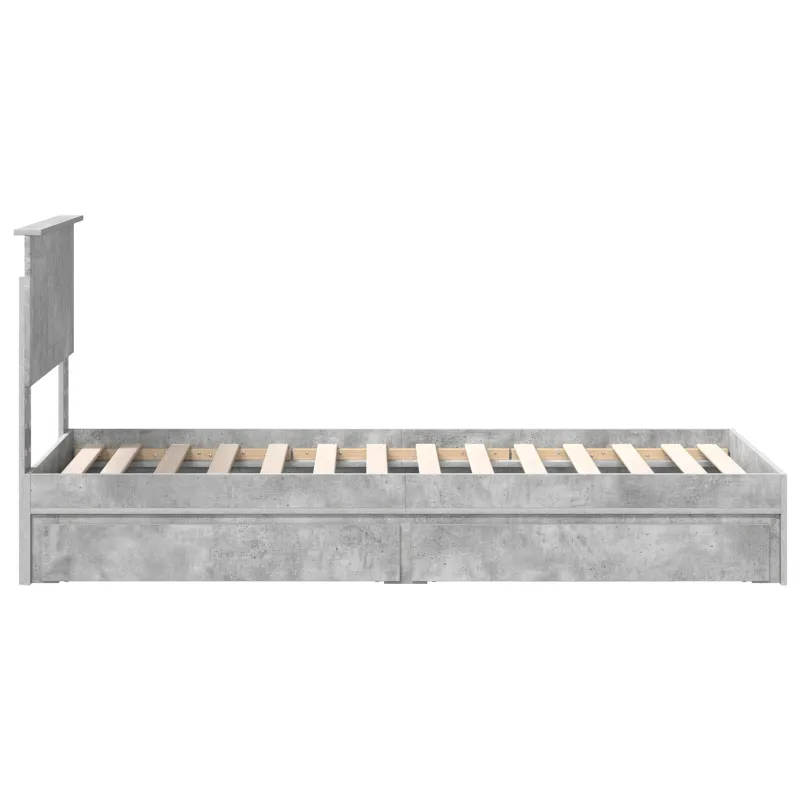 Saugos lova Betono pilka 75 x 190 cm Apdirbta mediena