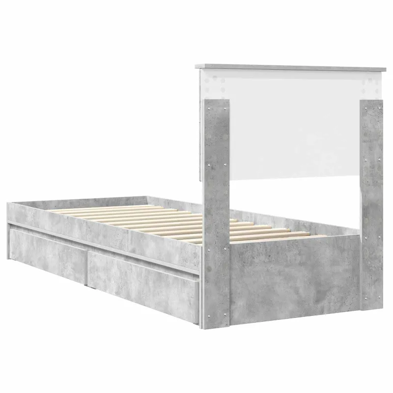 Saugos lova Betono pilka 75 x 190 cm Apdirbta mediena