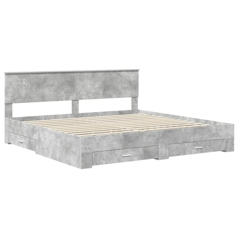 Lovos rėmas Betono pilka 200 x 200 cm Apdirbta mediena