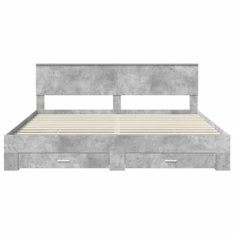 Lovos rėmas Betono pilka 200 x 200 cm Apdirbta mediena