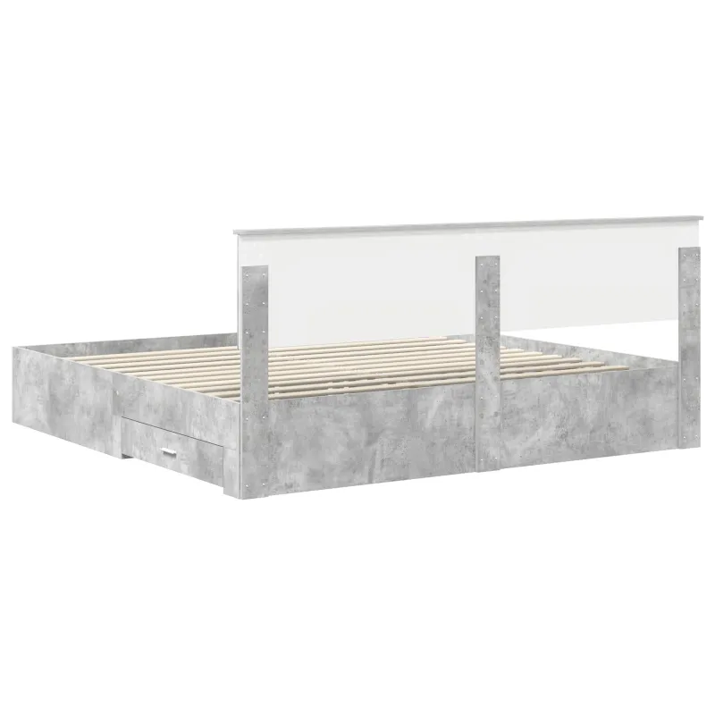 Lovos rėmas Betono pilka 200 x 200 cm Apdirbta mediena