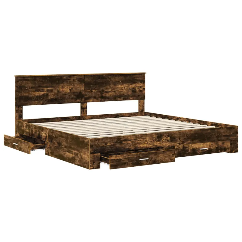 Lovos rėmas Rūkyta ąžuolas 200 x 200 cm Apdirbta mediena