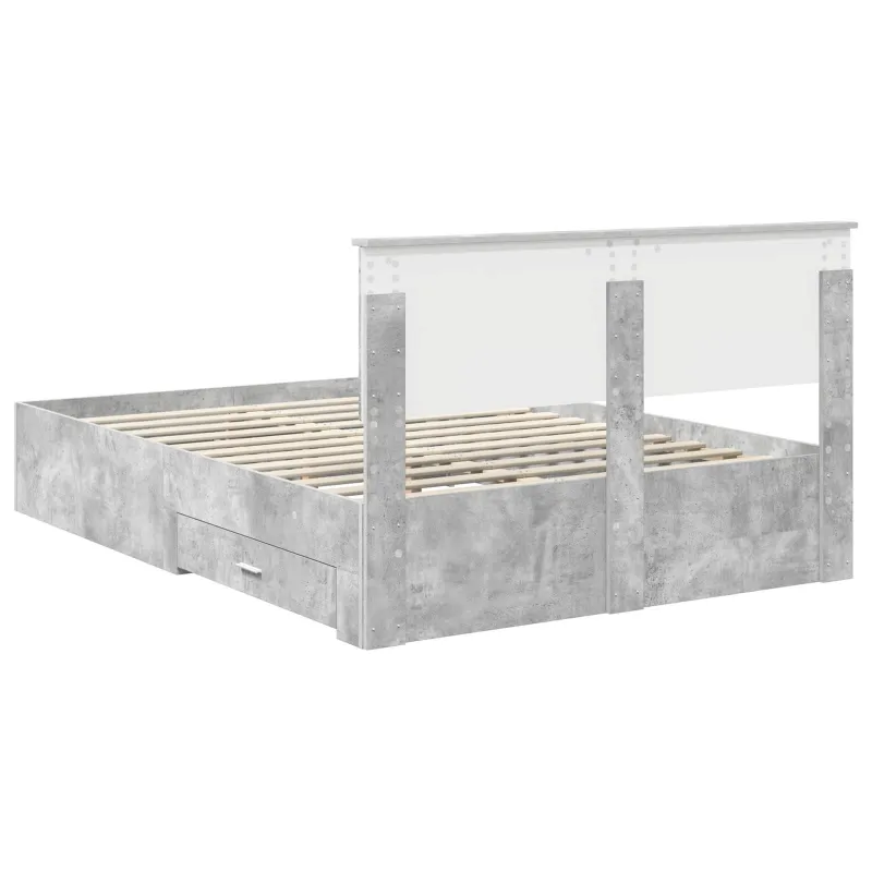 Lovos rėmas Betono pilka 140 x 190 cm Apdirbta mediena