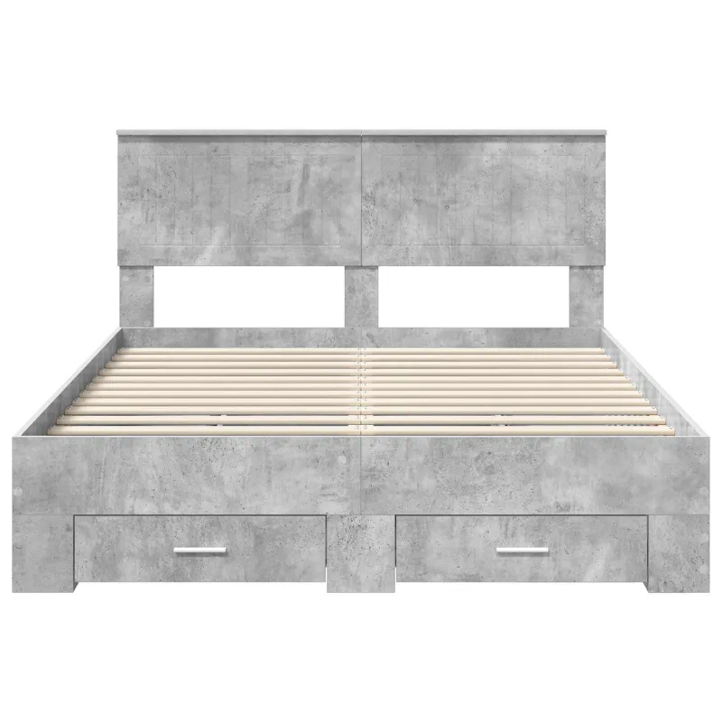 Lovos rėmas Betono pilka 135 x 190 cm Apdirbta mediena