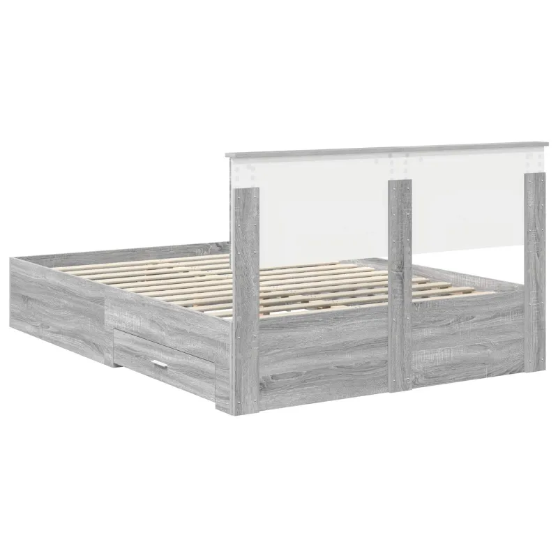 Lovos rėmas Pilkas Sonoma 135 x 190 cm Apdirbta mediena