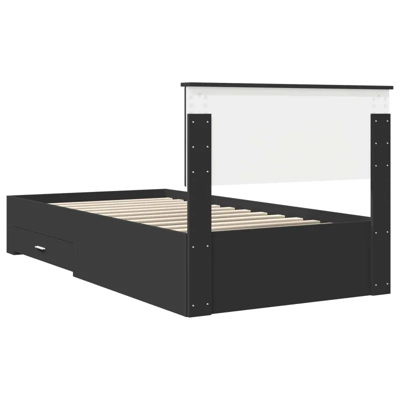 Lovos rėmas Juodas ir sidabrinis 100 x 200 cm Apdirbta mediena