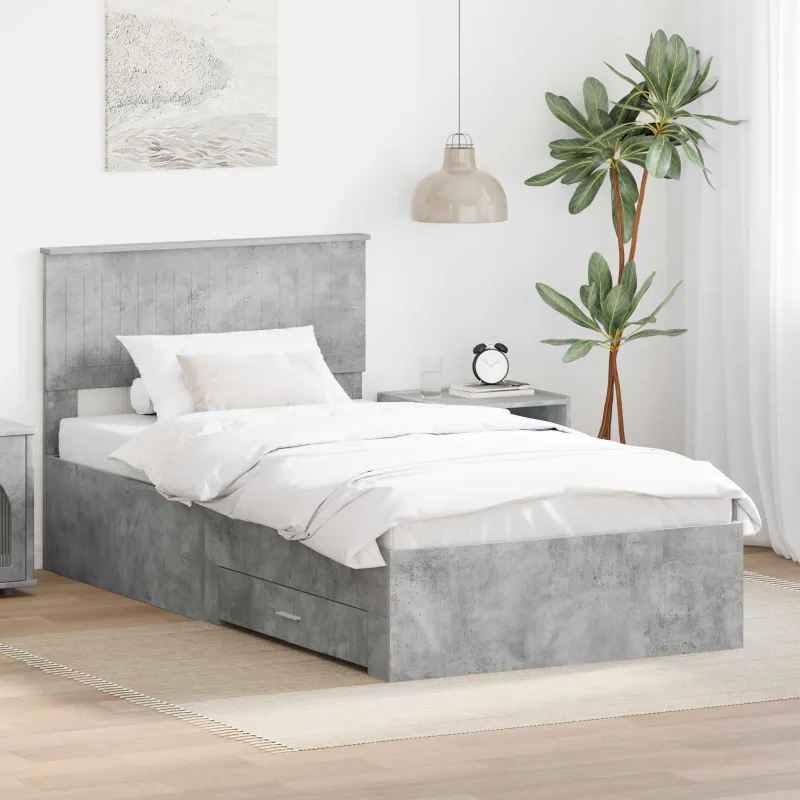 Lovos rėmas Betono pilka 100 x 200 cm Apdirbta mediena