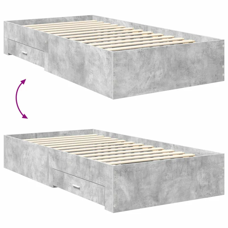 Lovos rėmas Betono pilka 100 x 200 cm Apdirbta mediena