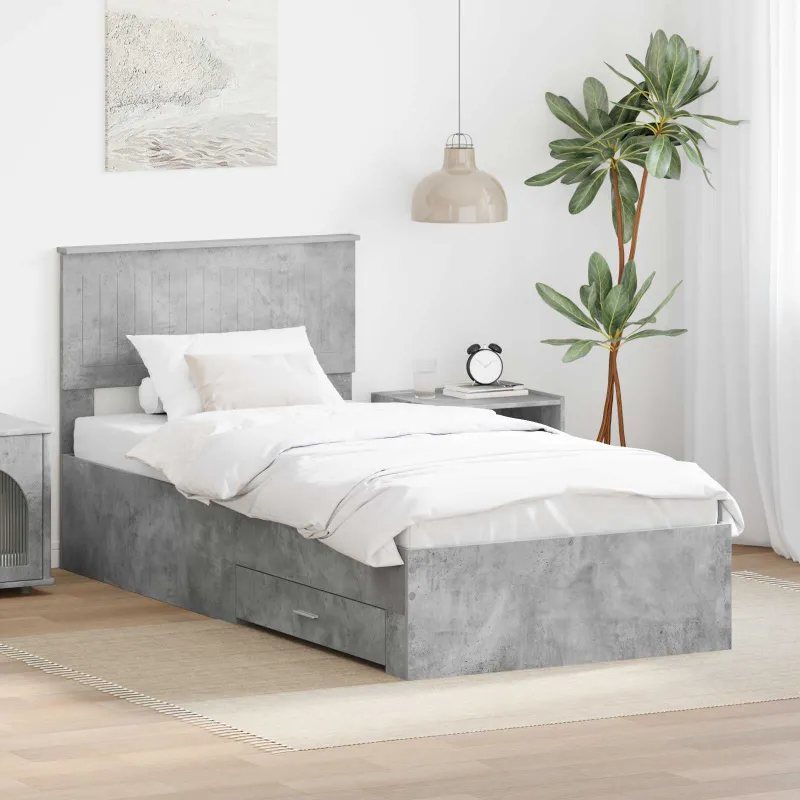 Lovos rėmas Betono pilka 90 x 200 cm Apdirbta mediena