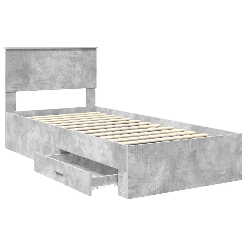 Lovos rėmas Betono pilka 90 x 200 cm Apdirbta mediena