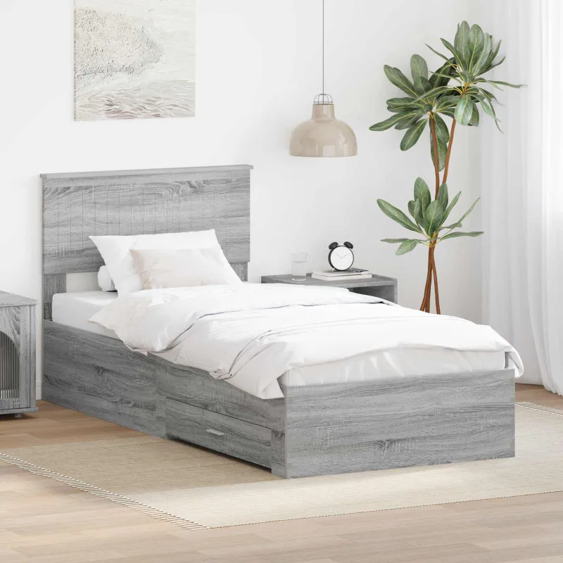 Lovos rėmas Pilkas Sonoma 90 x 200 cm Apdirbta mediena