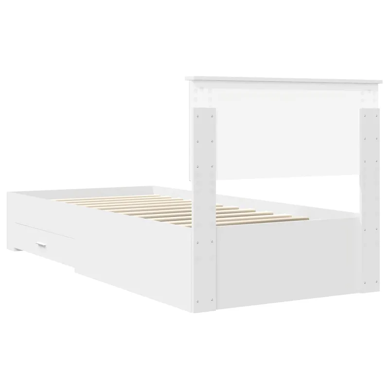 Lovos rėmas su galvūgalio Balta 90 x 190 cm Apdirbta mediena
