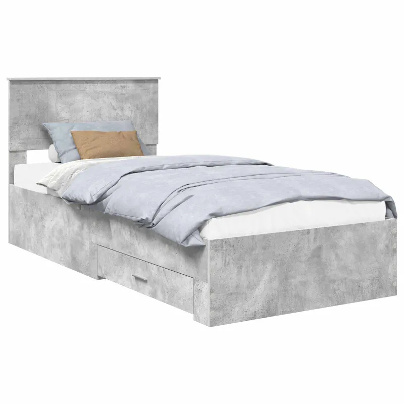 Lovos rėmas Betono pilka 90 x 190 cm Apdirbta mediena