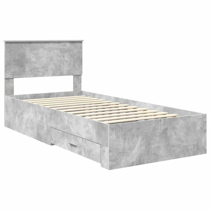 Lovos rėmas Betono pilka 90 x 190 cm Apdirbta mediena