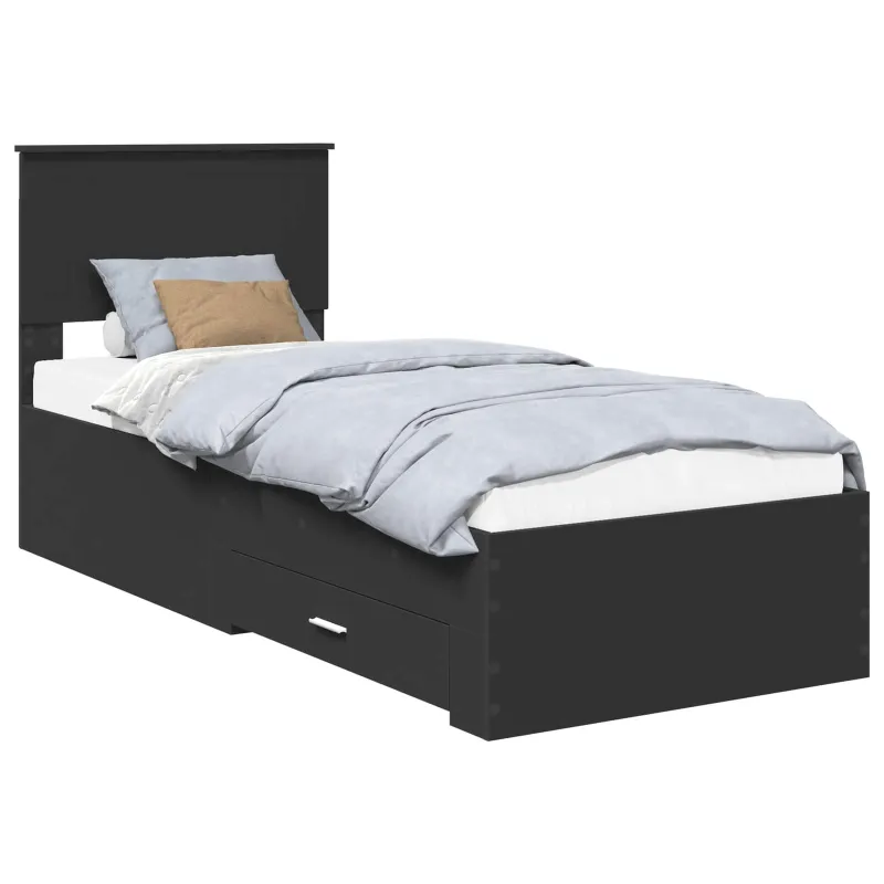 Lovos rėmas Juodas ir sidabrinis 75 x 190 cm Apdirbta mediena