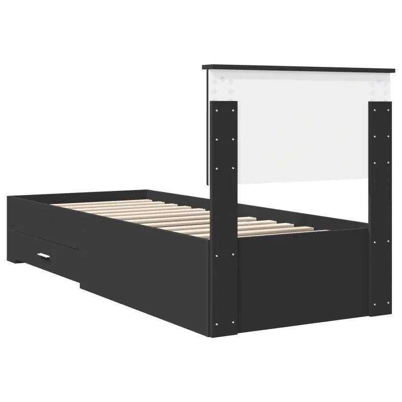 Lovos rėmas Juodas ir sidabrinis 75 x 190 cm Apdirbta mediena