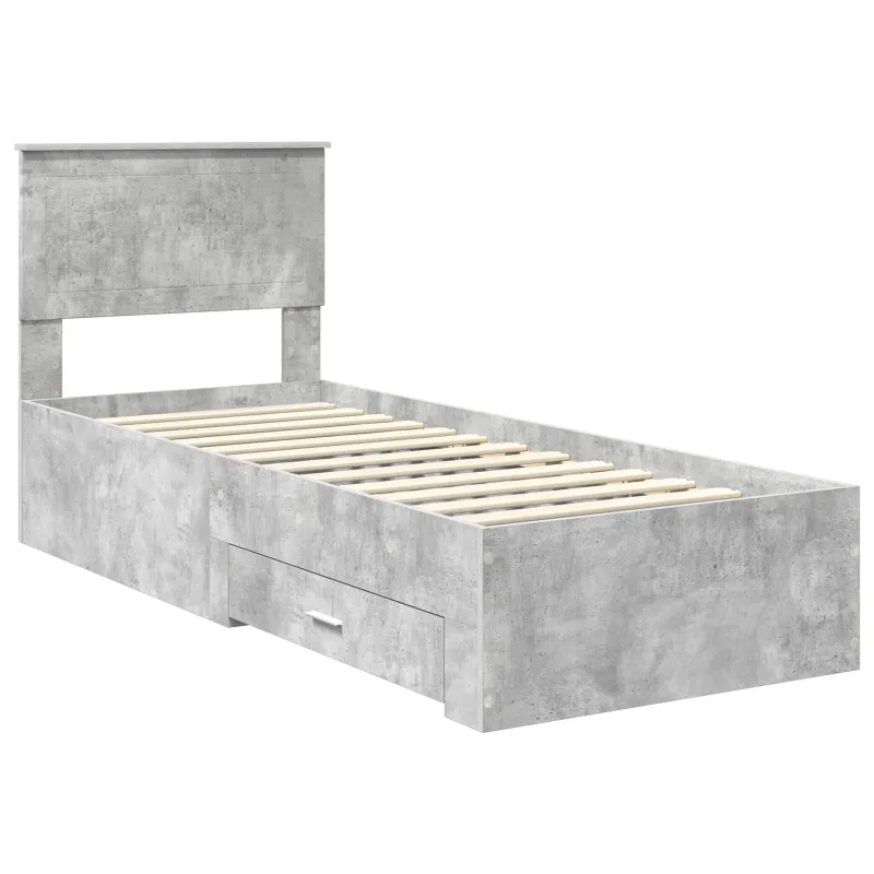 Lovos rėmas su galvūgalio Betono pilko ir sidabro 70 x 190 cm