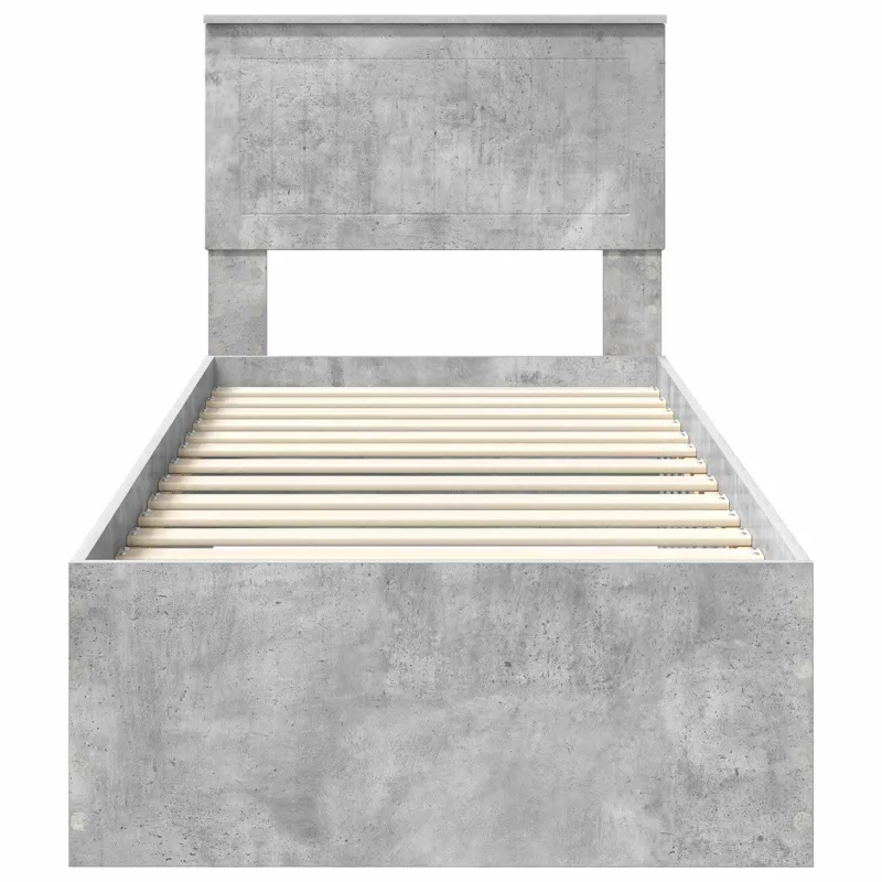 Lovos rėmas su galvūgalio Betono pilko ir sidabro 70 x 190 cm