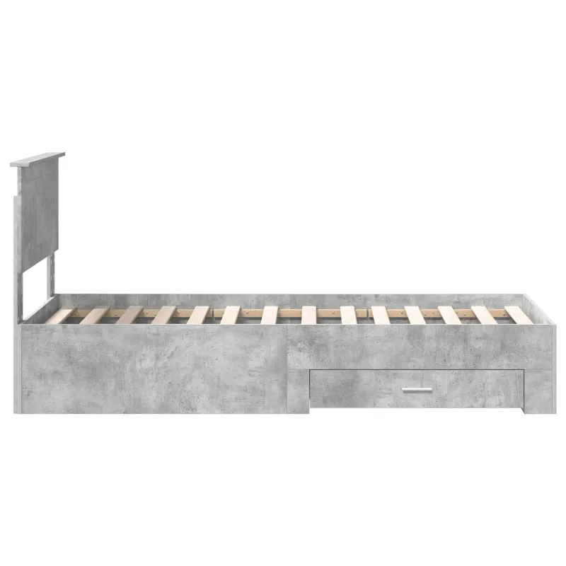 Lovos rėmas su galvūgalio Betono pilko ir sidabro 70 x 190 cm