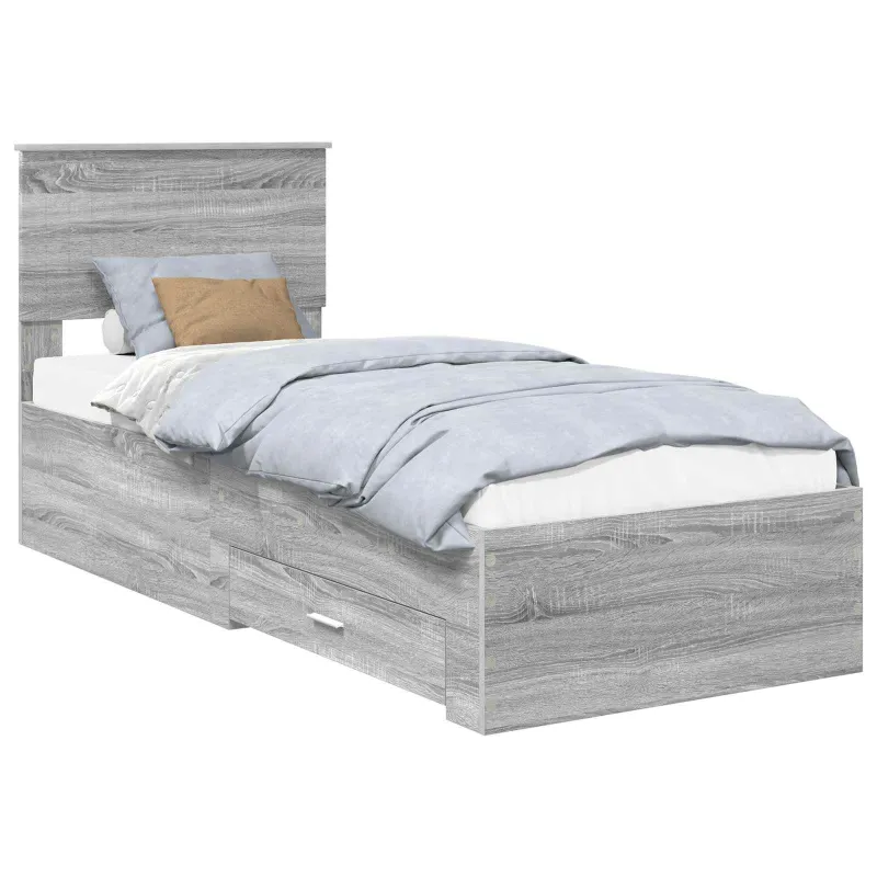 Lovos rėmas su galvūgalio Pilko Sonamos ir sidabro 75 x 190 cm