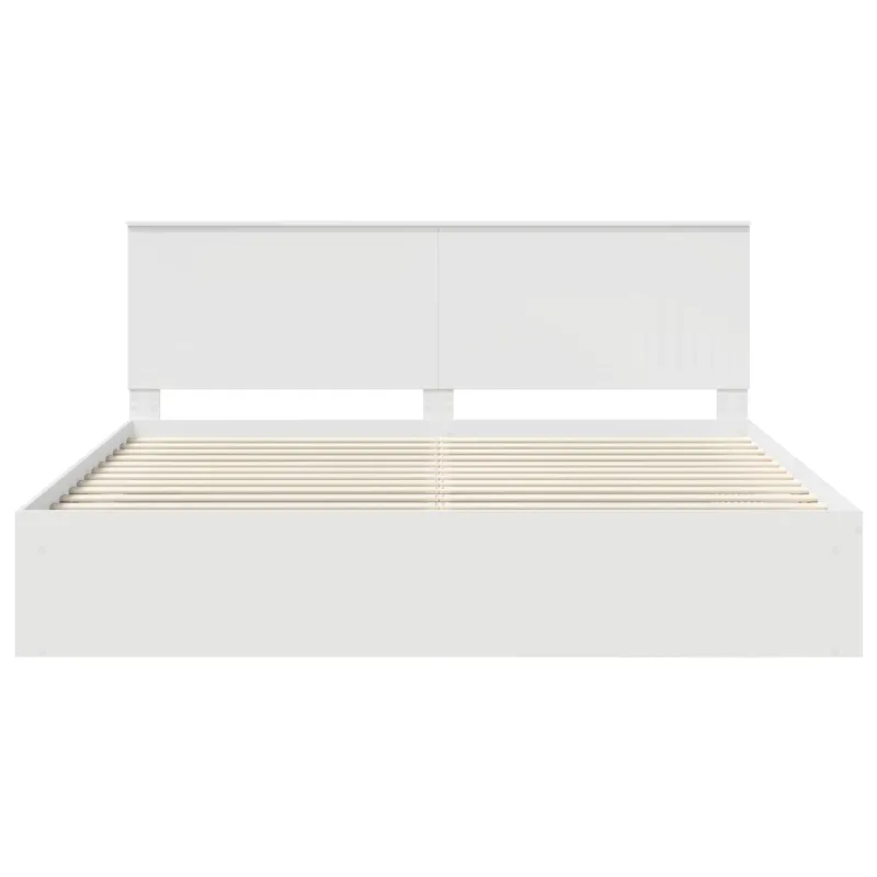 Lovos rėmas Balta 200 x 200 cm Kietos pušies mediena