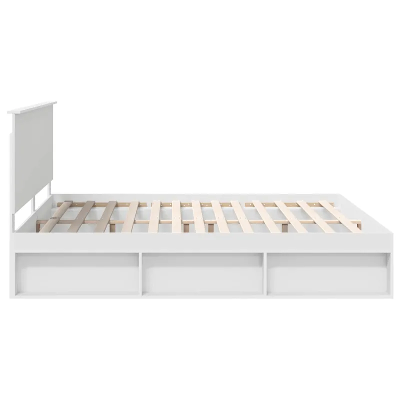 Lovos rėmas Balta 200 x 200 cm Kietos pušies mediena