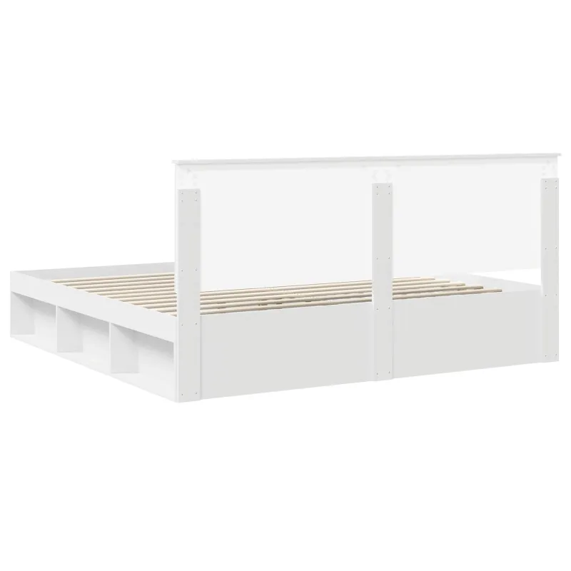 Lovos rėmas Balta 200 x 200 cm Kietos pušies mediena
