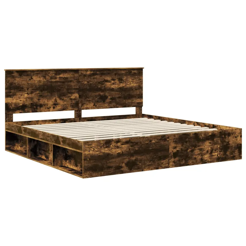 Lovos rėmas Rūkyta ąžuolas 200 x 200 cm Kietos pušies mediena