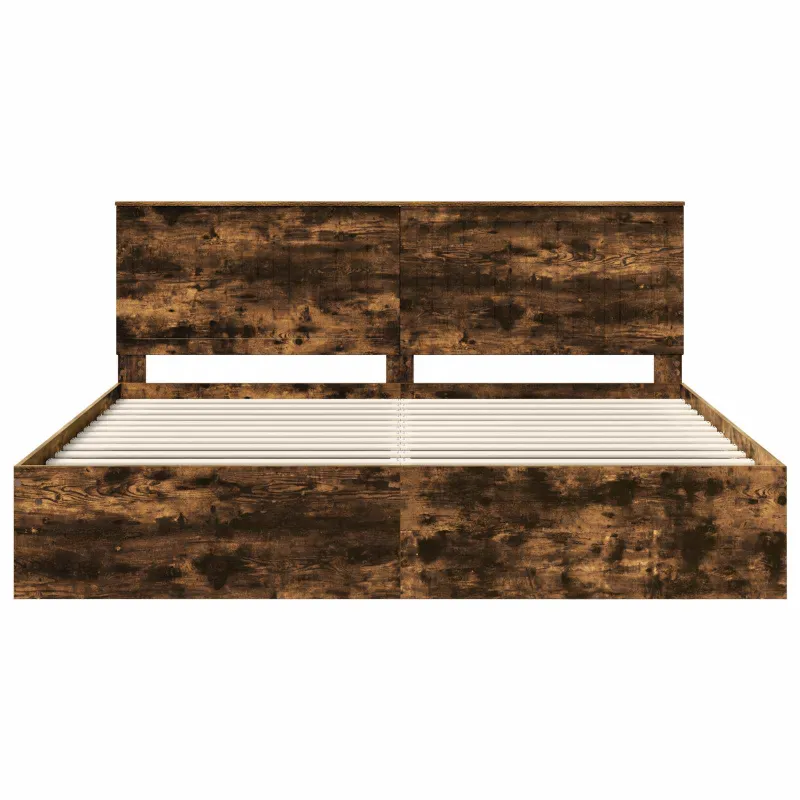 Lovos rėmas Rūkyta ąžuolas 200 x 200 cm Kietos pušies mediena