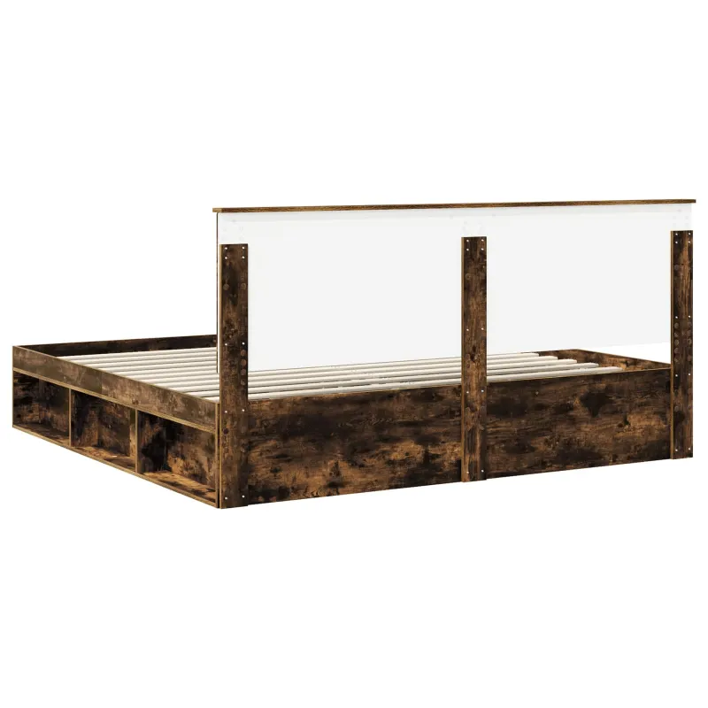 Lovos rėmas Rūkyta ąžuolas 200 x 200 cm Kietos pušies mediena