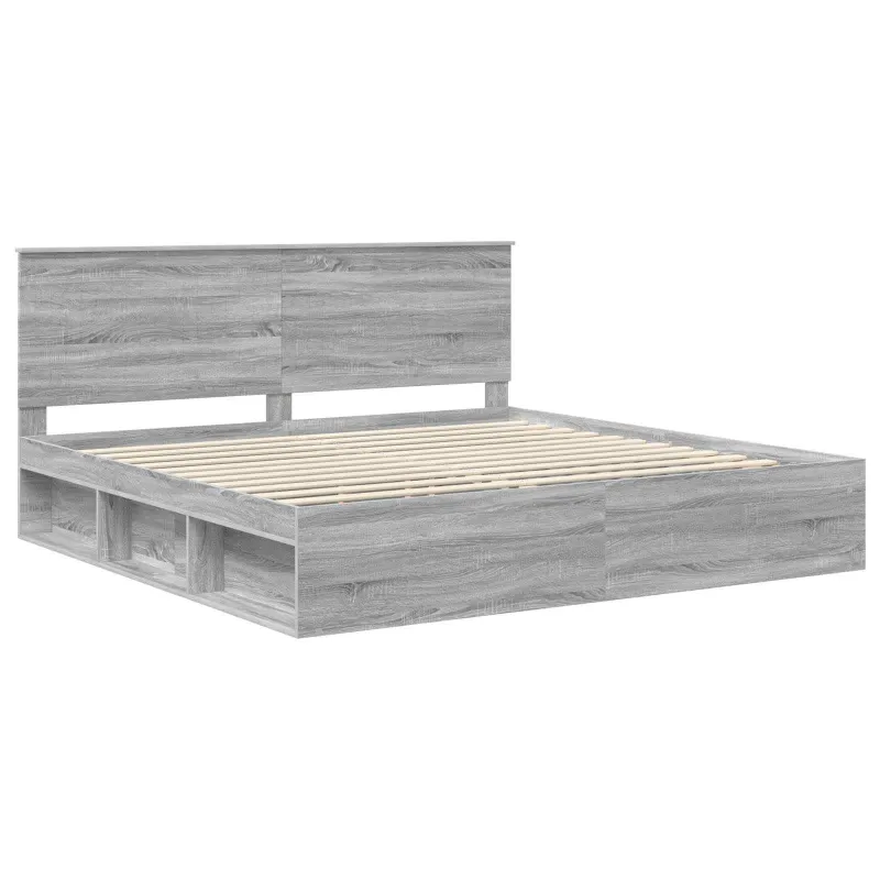 Lovos rėmas Pilkas Sonoma 200 x 200 cm Kietos pušies mediena