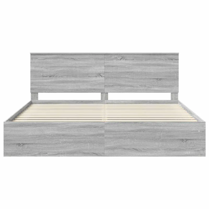 Lovos rėmas Pilkas Sonoma 200 x 200 cm Kietos pušies mediena
