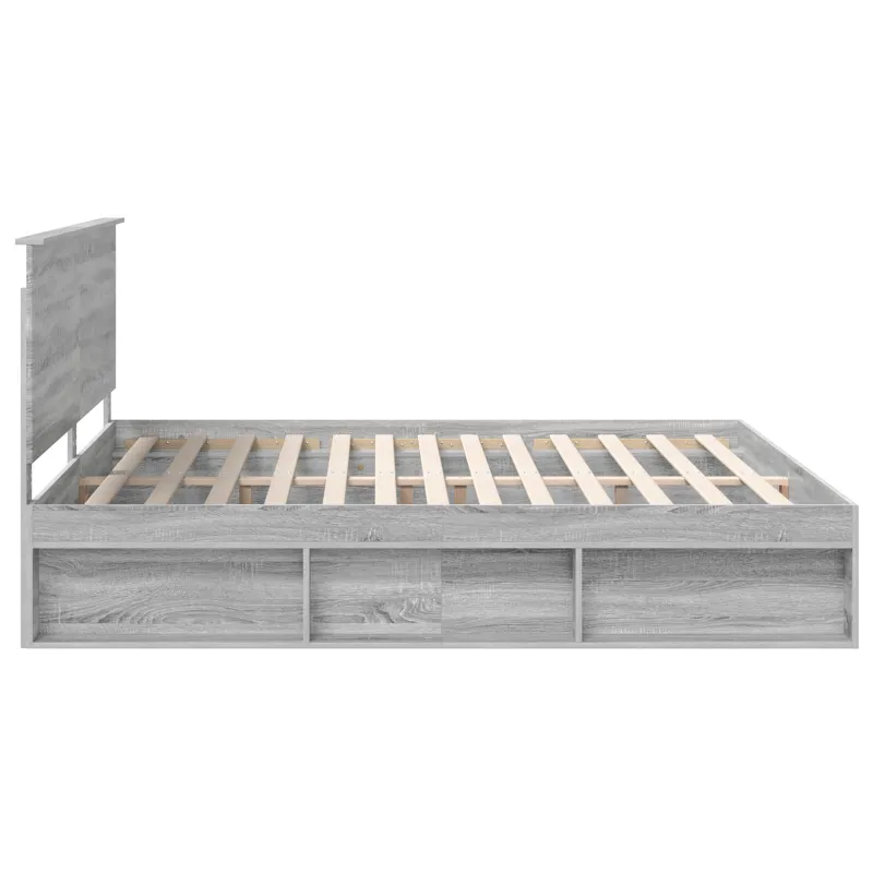 Lovos rėmas Pilkas Sonoma 200 x 200 cm Kietos pušies mediena